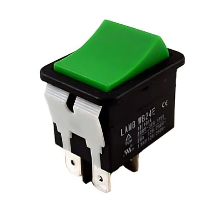 Alliance Switch, Green, Rocker DPST Momentary
